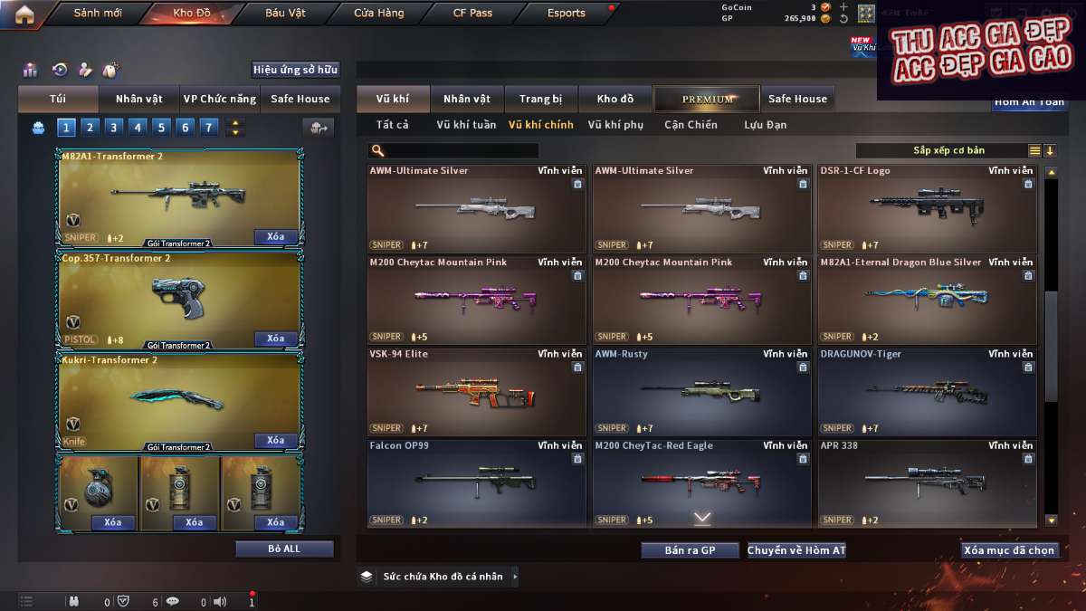 shop acc cf uy tin gia re
